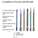 Rainbow 6-piece manicure tool set with cuticle pushers, trimmers and scrapers, NSI Australia