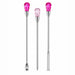 Trio nail art tools with spoon, spatula and pick tips and pink crystal handles for mixing, transferring and detailed nail designs