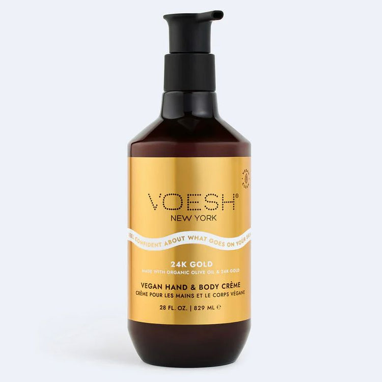 Voesh 24K Gold vegan hand and body crème pump bottle, 829ml