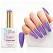 Violet Beam holographic gel polish with purple violet glitter swatch and matching manicure for HEMA and TPO free salon nails