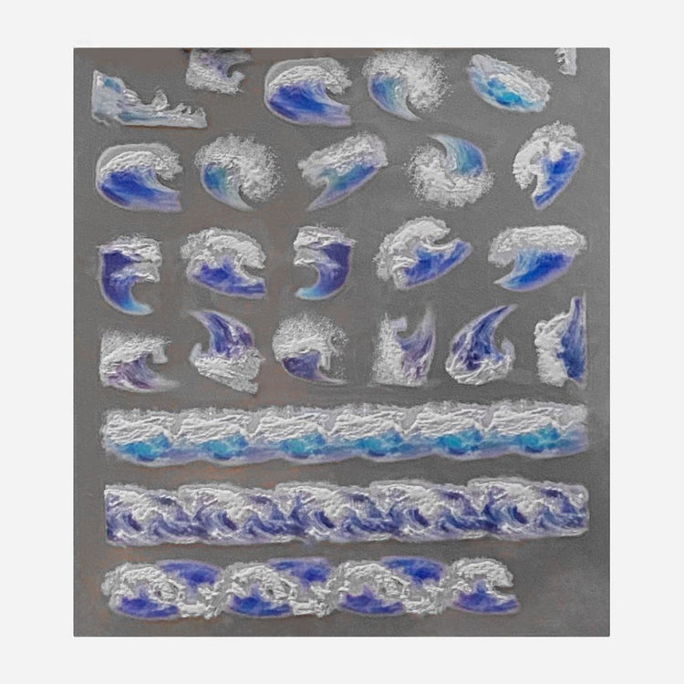 NSI Australia 3D textured waves nail art sticker sheet in blue and white ocean wave decals