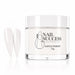Soft White 20 Silken acrylic nail powder in a 15 g jar with two matching stiletto nail swatches – Nail Success Australia