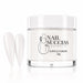Soft White 20 Silken acrylic nail powder in a 30 g jar with two matching stiletto nail swatches – Nail Success Australia
