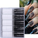 White & black lace nail transfer foil set – 10 rolls in storage box, floral lace nail art foil for gel polish designs
