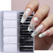 White & black lace nail transfer foil set (10 rolls) in storage box – floral lace nail art foil for French tip and gel polish designs