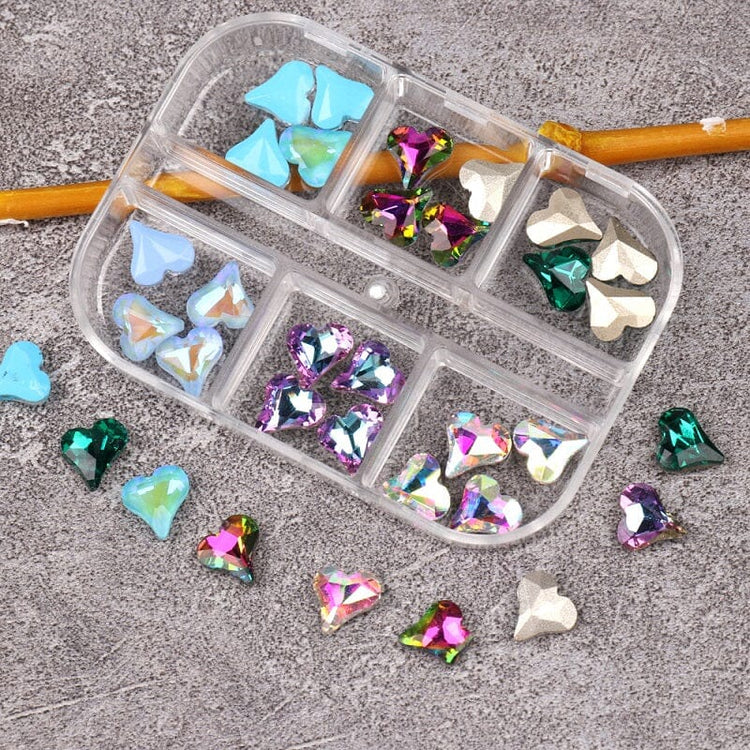 3D Aurora Hearts Nail Art Decoration Tray 6 Colours - NSI Australia