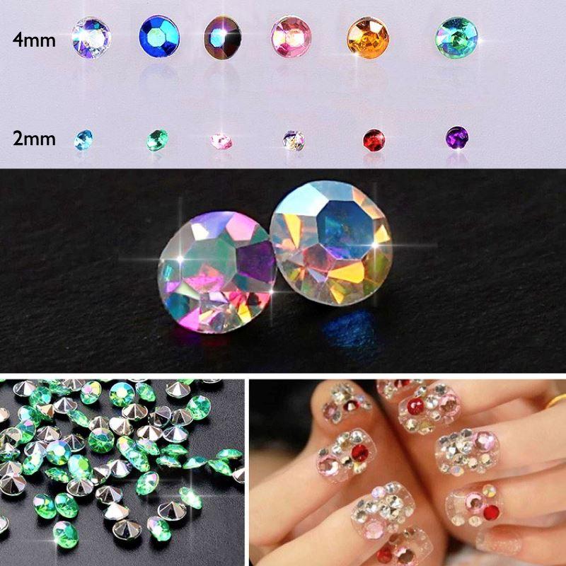 Nail Crystals Rhinestones Nail Art Rhinestones Gems with Diamond for Nails  Eye Makeup Decoration - style 4 