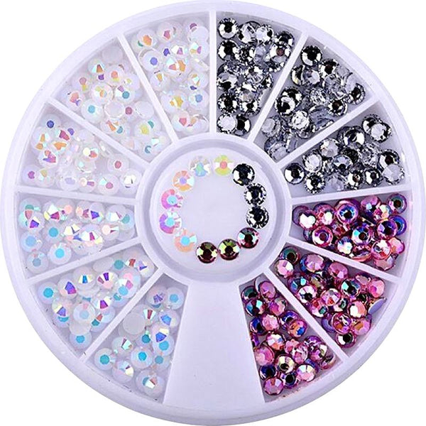 For Manicure Accessories 3D Jelly Gems 3mm Nail Rhinestones Crystal  Flatback Nail Stones