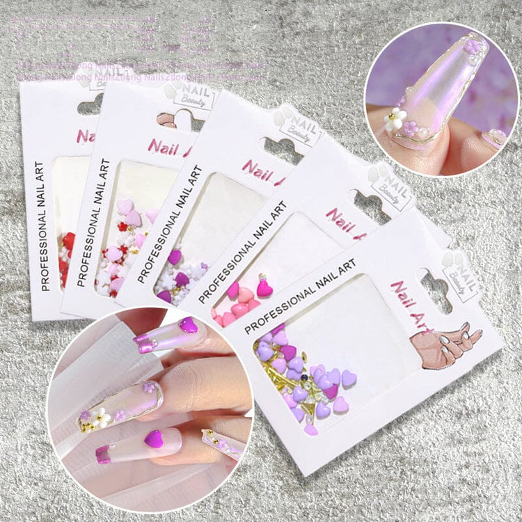 3D Love Hearts and Flowers Nail Art Decoration - NSI Australia