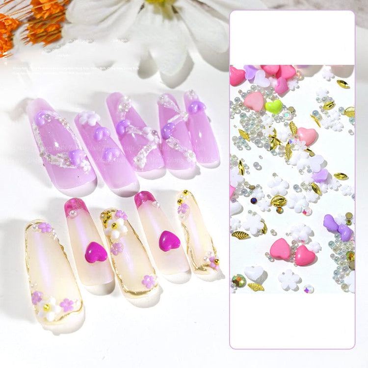 3D Love Hearts and Flowers Nail Art Decoration - NSI Australia
