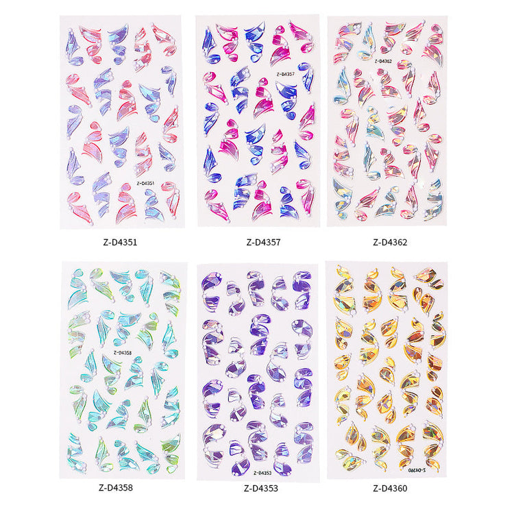 3D Multicolour Ribbon Nail Art Stickers - NSI Australia