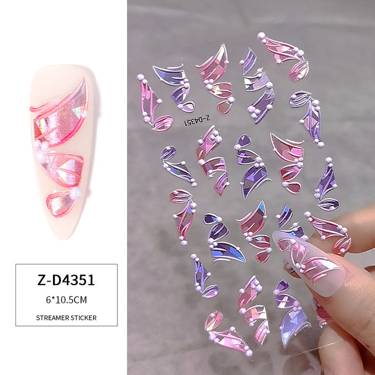 3D Multicolour Ribbon Nail Art Stickers - NSI Australia