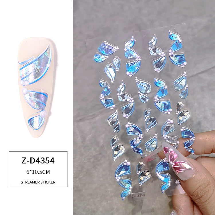 3D Multicolour Ribbon Nail Art Stickers - NSI Australia
