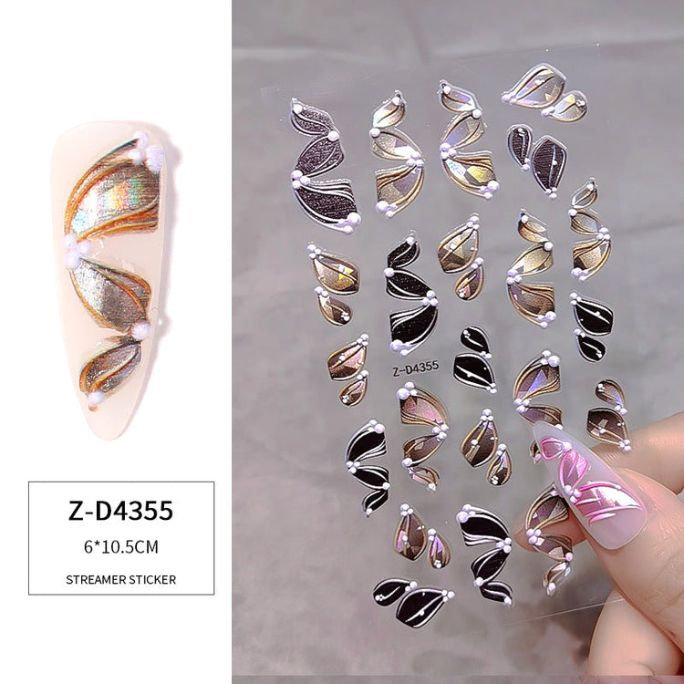 3D Multicolour Ribbon Nail Art Stickers - NSI Australia