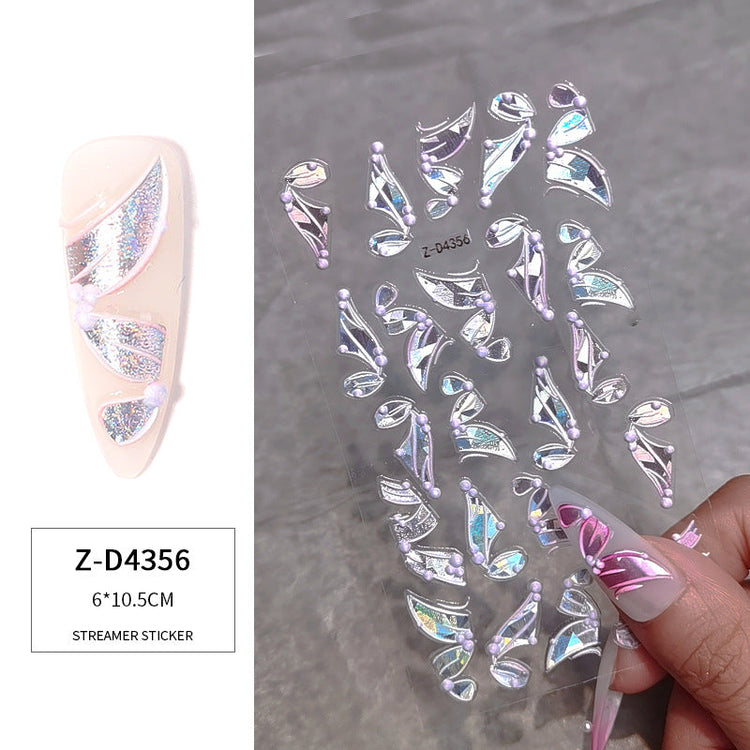 3D Multicolour Ribbon Nail Art Stickers - NSI Australia