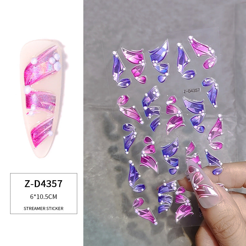 3D Multicolour Ribbon Nail Art Stickers - NSI Australia