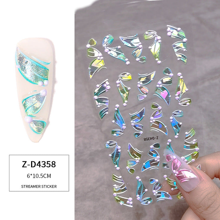 3D Multicolour Ribbon Nail Art Stickers - NSI Australia