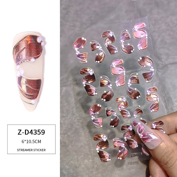 3D Multicolour Ribbon Nail Art Stickers - NSI Australia
