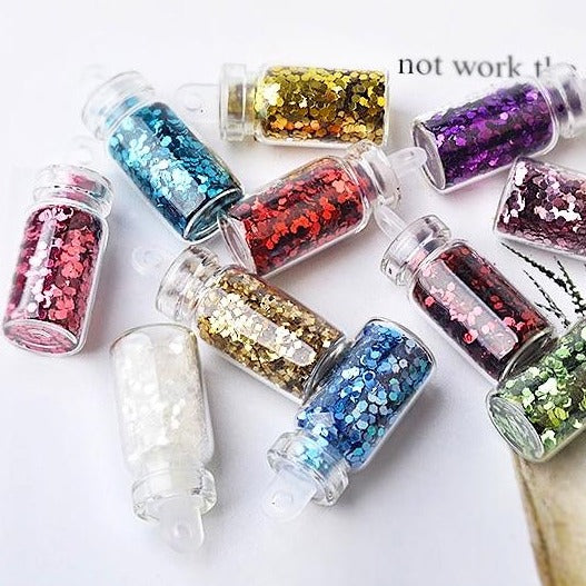 48 Nail Art Glitters, Flakes & Decorations Kit - NSI Australia