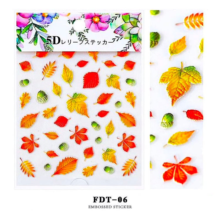 5D Embossed Flowers Nail Art Stickers - NSI Australia