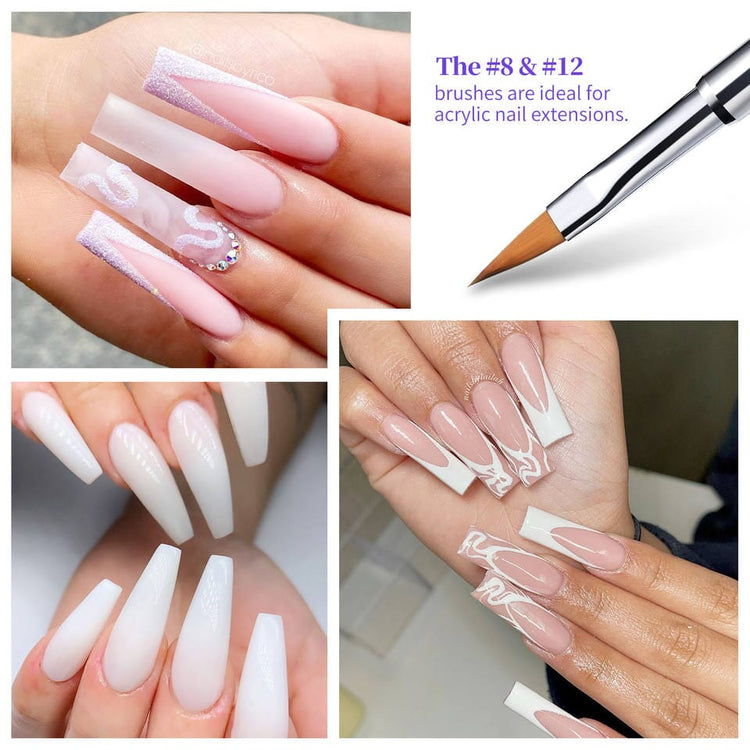 Acrylic Nail Brush Crimped Set 4pcs - NSI Australia