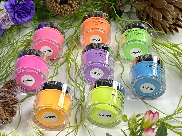 Acrylic Nail Powders ~ Glow in the Dark Collection - NSI Australia