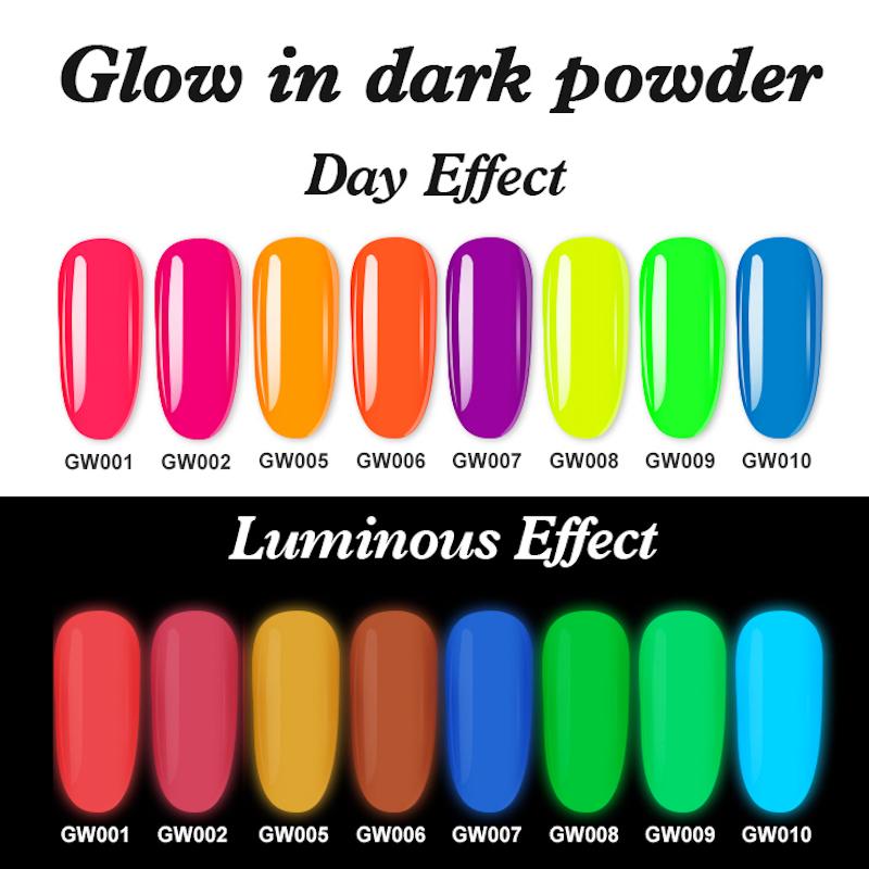 Acrylic Nail Powders ~ Glow in the Dark Collection - NSI Australia