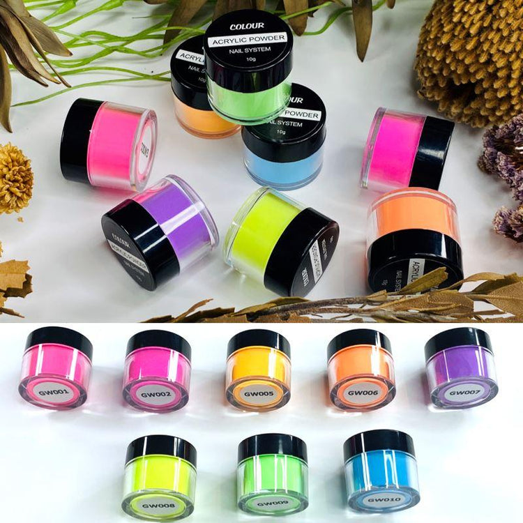 Acrylic Nail Powders ~ Glow in the Dark Collection - NSI Australia