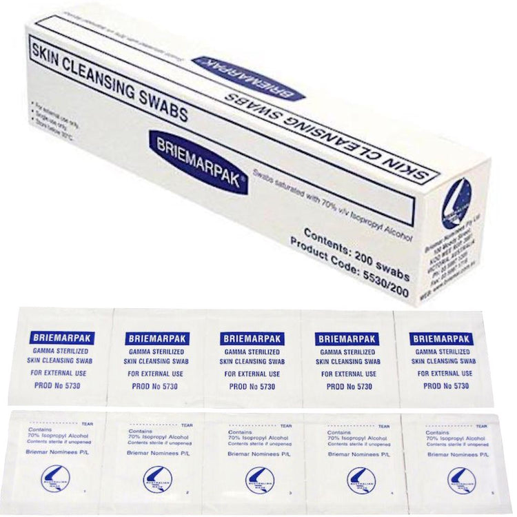 Alcohol Swabs 70% Isopropyl - Alcohol Box of 200 - NSI Australia