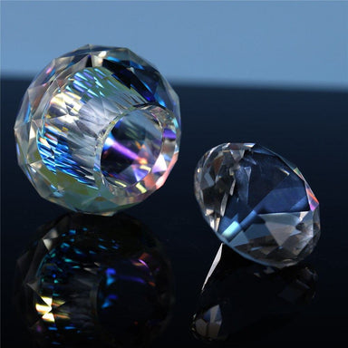 Aurora Crystal Glass Jar 10ml - Round with Diamond Lid - NSI Australia