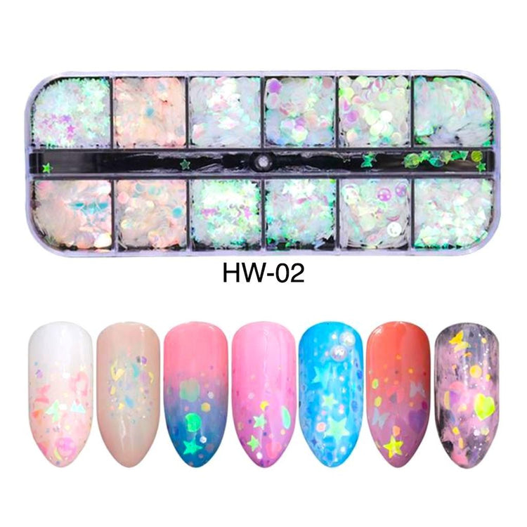Aurora Sparkly Holographic Flakes Tray - NSI Australia