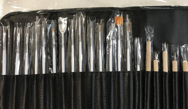 Brushes & Tools Nail Art Set 20pcs - NSI Australia