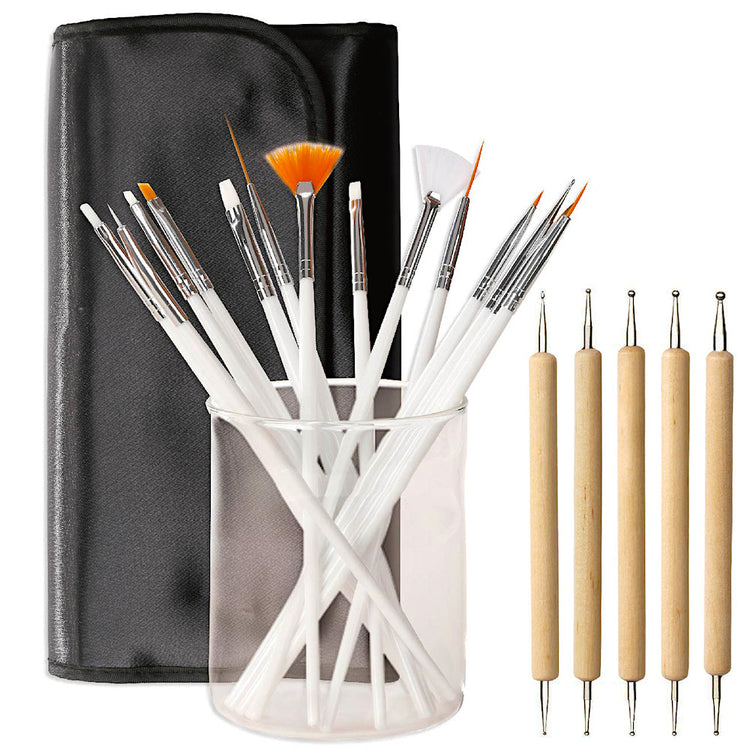 Brushes & Tools Nail Art Set 20pcs - NSI Australia