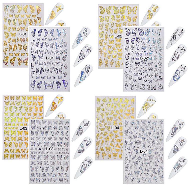 Silver Holographic Nail Art Decoration Stickers - NSI Australia