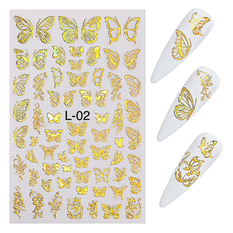 Silver Holographic Nail Art Decoration Stickers - NSI Australia