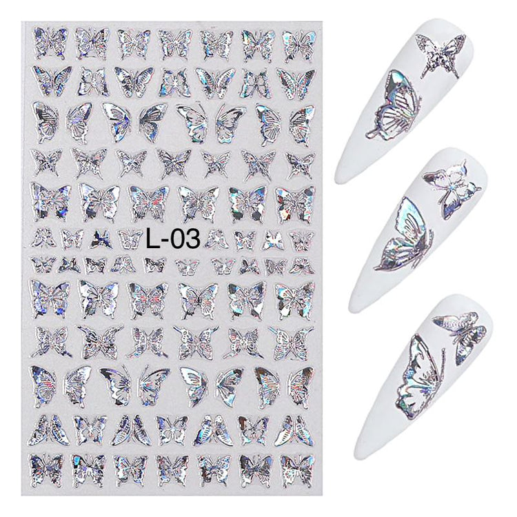 Silver Holographic Nail Art Decoration Stickers - NSI Australia