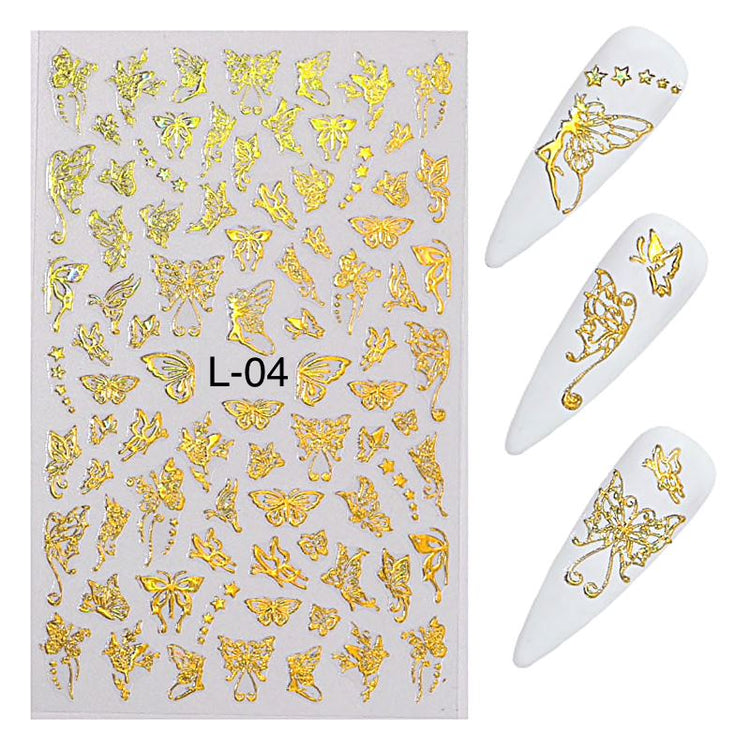 Silver Holographic Nail Art Decoration Stickers - NSI Australia