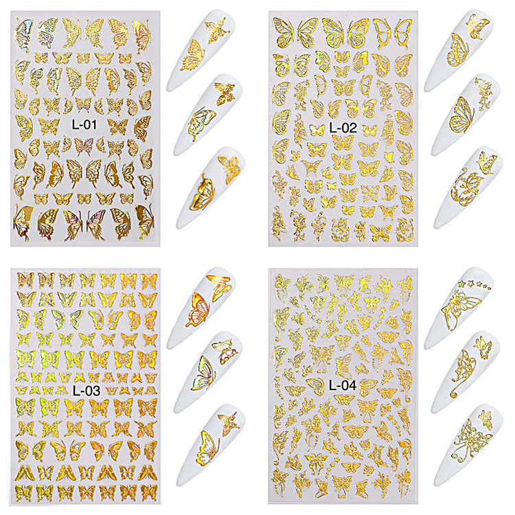 Silver Holographic Nail Art Decoration Stickers - NSI Australia