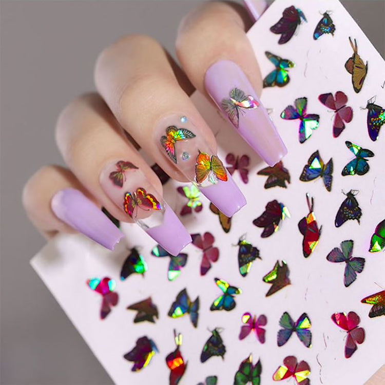 Butterfly Holographic Nail Art Decoration Stickers - NSI Australia