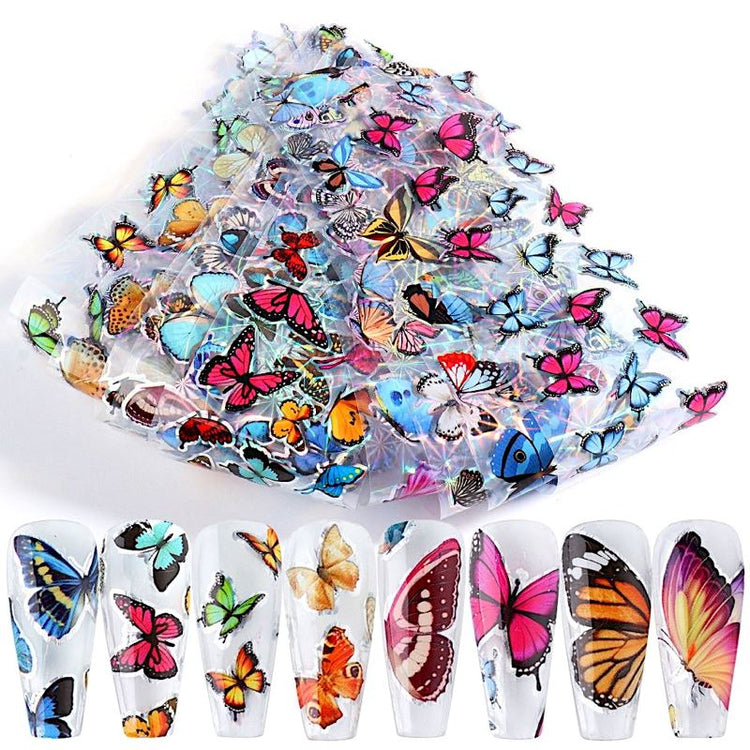 Butterfly Laser Nail Foil 10pcs - NSI Australia