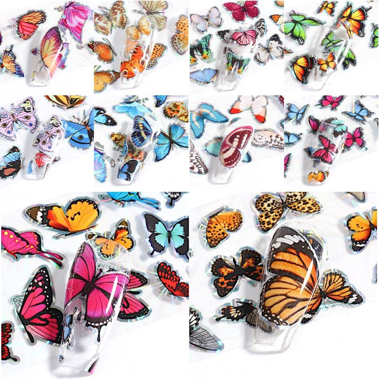 Butterfly Laser Nail Foil 10pcs - NSI Australia
