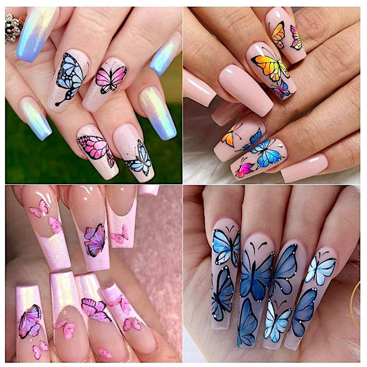 Butterfly Laser Nail Foil 10pcs - NSI Australia