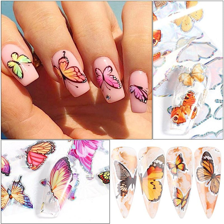 Butterfly Laser Nail Foil 10pcs - NSI Australia