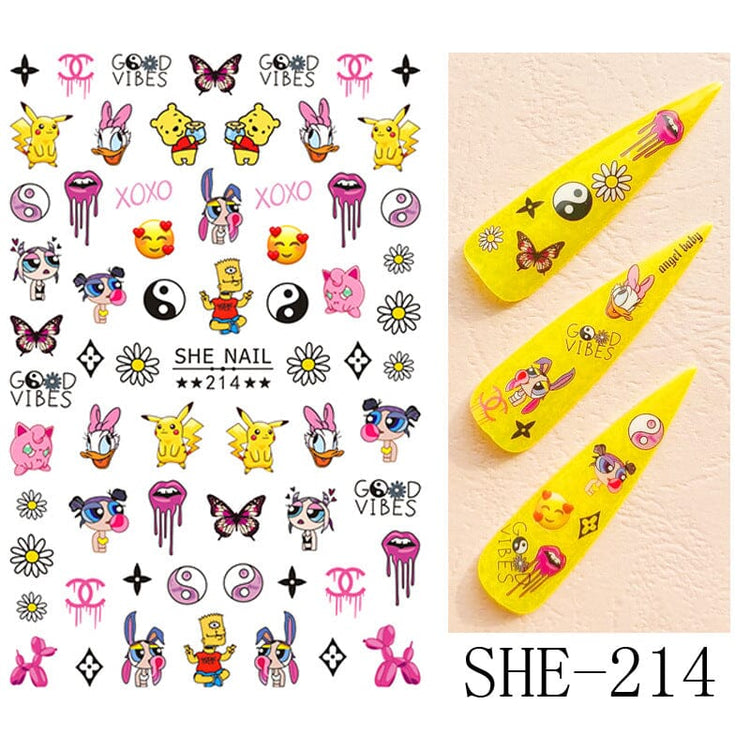 CARTOON Nail Art Stickers - NSI Australia