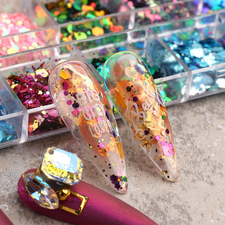 Chameleon Sequins Mix Colours Nail Art Tray - NSI Australia