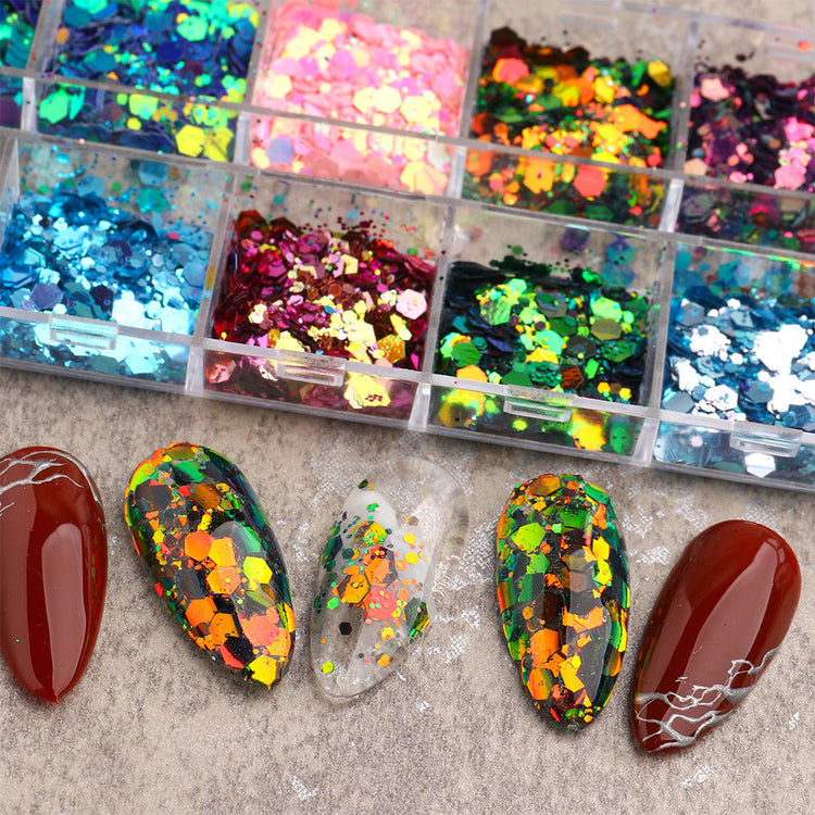 Chameleon Sequins Mix Colours Nail Art Tray - NSI Australia