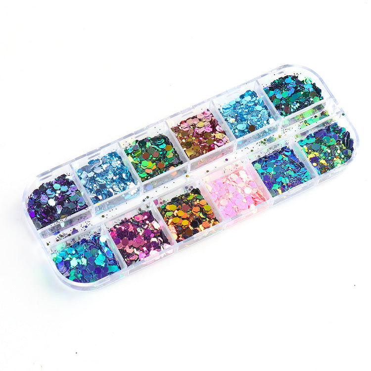 Chameleon Sequins Mix Colours Nail Art Tray - NSI Australia