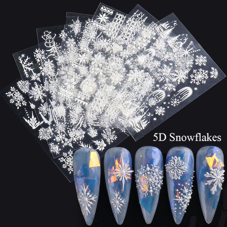 Christmas Snowflakes 5D Nail Art Stickers - NSI Australia