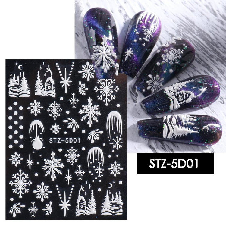 Christmas Snowflakes 5D Nail Art Stickers - NSI Australia