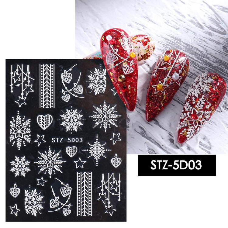 Christmas Snowflakes 5D Nail Art Stickers - NSI Australia
